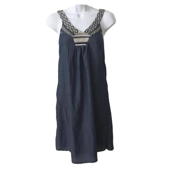 Old Navy Chambray Blue Shift Mini Dress Size XS - Picture 1 of 5